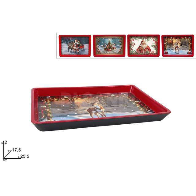 Vass.oio plastica 25,5x17,5 cm. cdecoro natalizio 4 ass.. - Principale