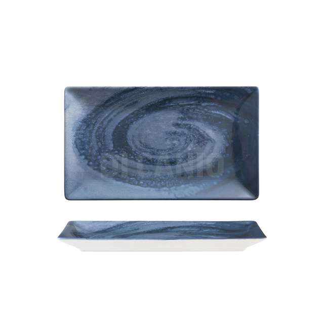 Vassoio rettangolare vortice blu cm.25x15 - Principale