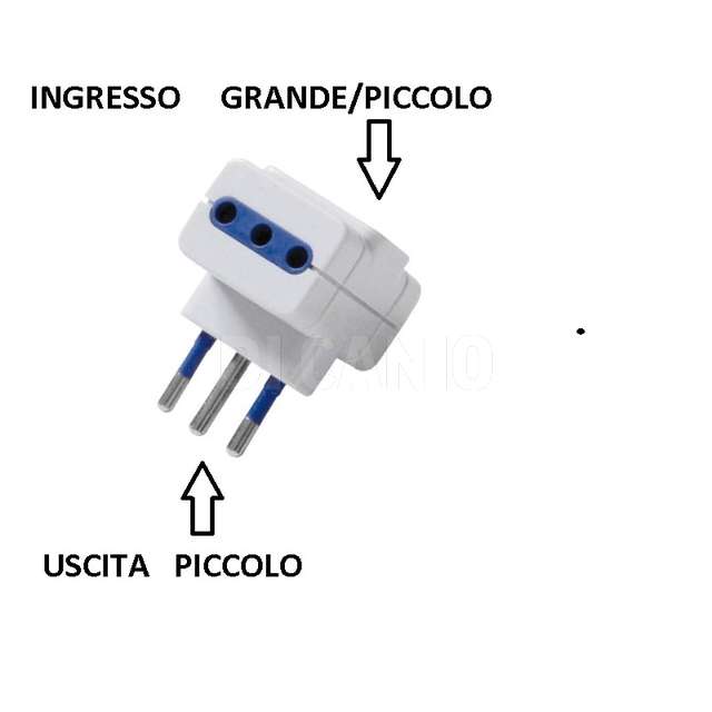 Adattatore triplo doppia uscita (10a.+16a) bianco f.a.i. bip010 con sacchetto - Principale