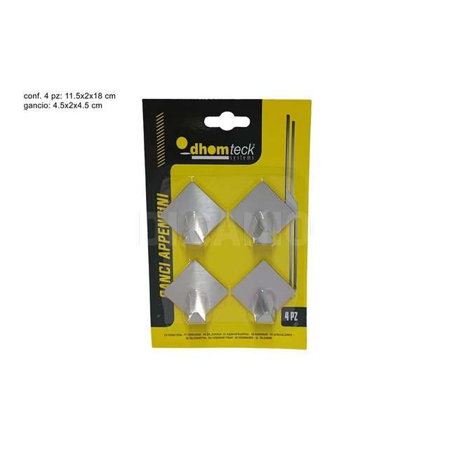 Ganci metallo rombo 4 pz - Principale