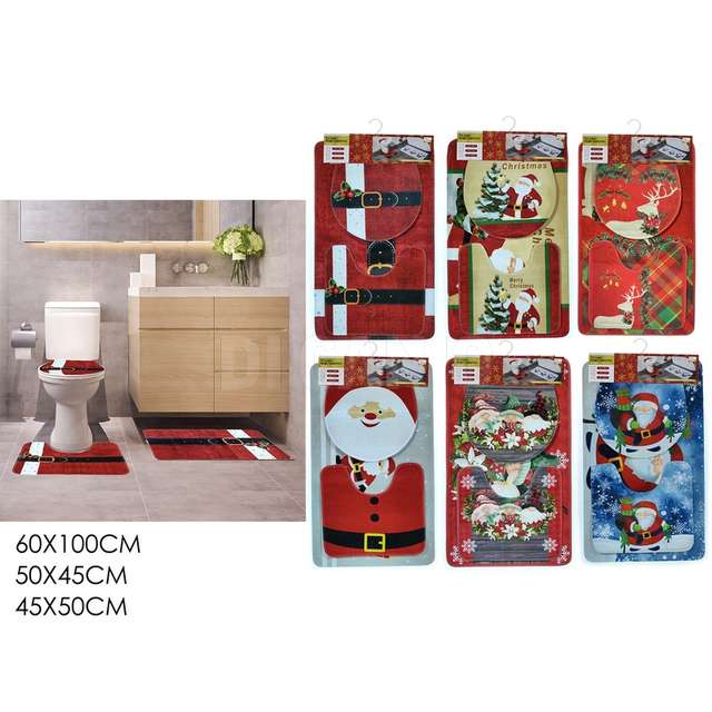 Set 3 tappeti bagno natalizio 6ass - Principale