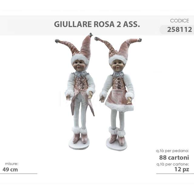 Giullare 49cm rosa 2 ass. - Principale