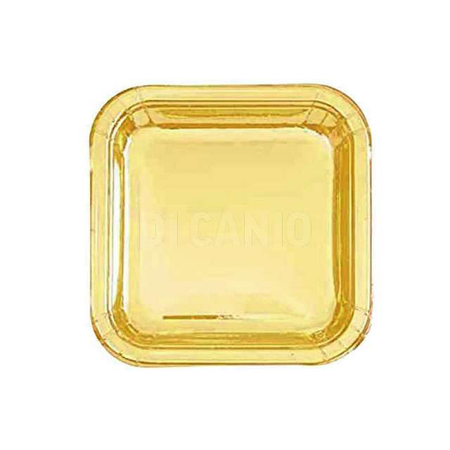 Set 8 piatti quad. 18x18 cm. oro - Principale