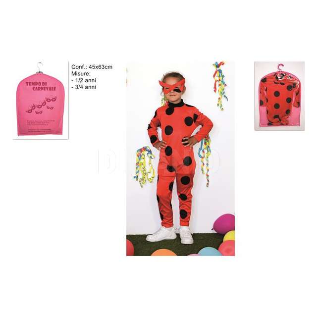 Vestito coccinella bimba 2 misure - Principale