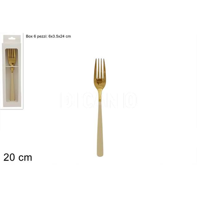 Forchette in acciaio set 6pz oro beige - Principale