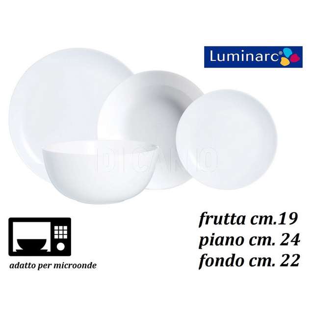 Piatto in vetro bianco cm.22 fondo - Principale