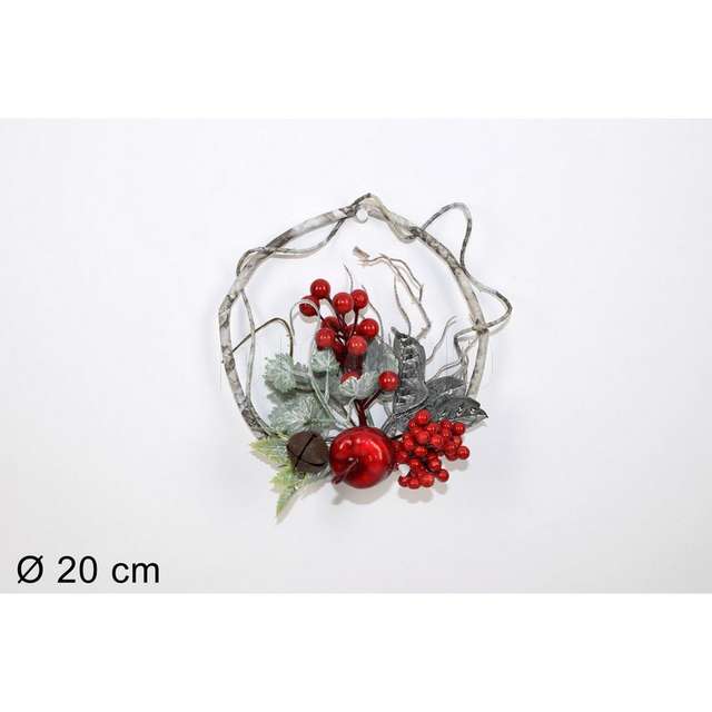 Dietroporta piccolo bacche e mela rosso 20cm d.e. - Principale