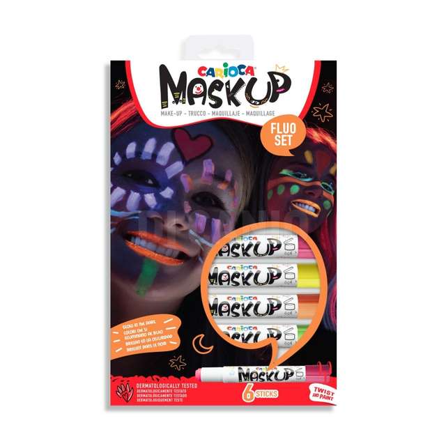 Scatola 6 pz mask up neon carioca - Principale