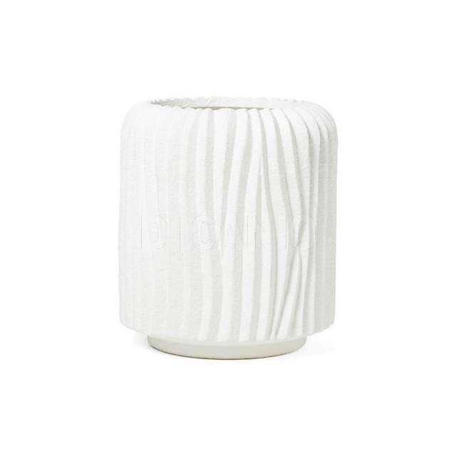 Vaso bianco in terracotta dm.18.5x21cm - Principale