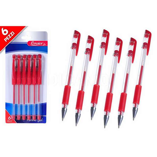 Set 6 penne rosse gel g.hill 608166 - Principale
