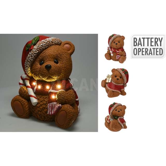 Orso natale led 29cm 3ass - Principale