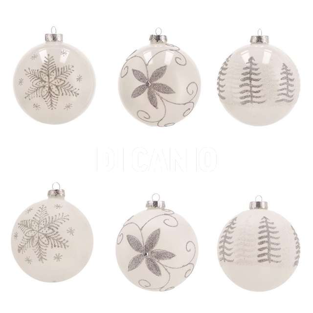 Sfera in vetro crema assortita diametro 12 cm - Principale
