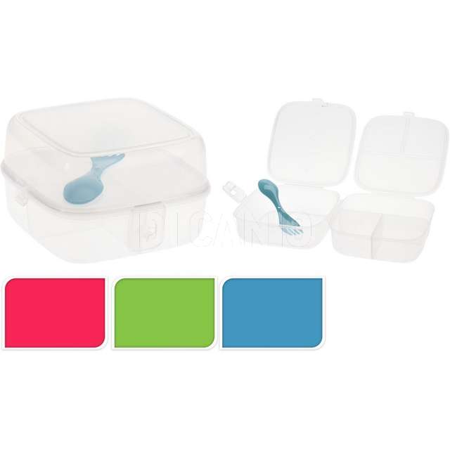 Lunchbox plastica cm.15x15x9 assortito - Principale