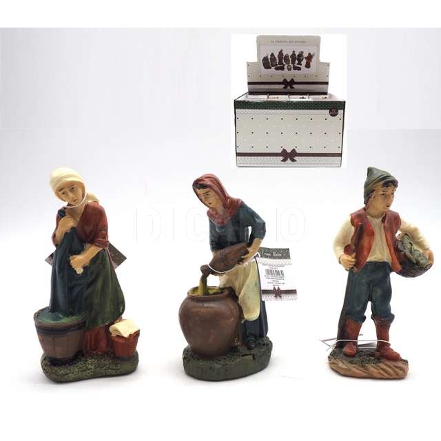 Soggetto c/secchio c/acqua-pesci h.13,5cm. 3ass.ti - Principale