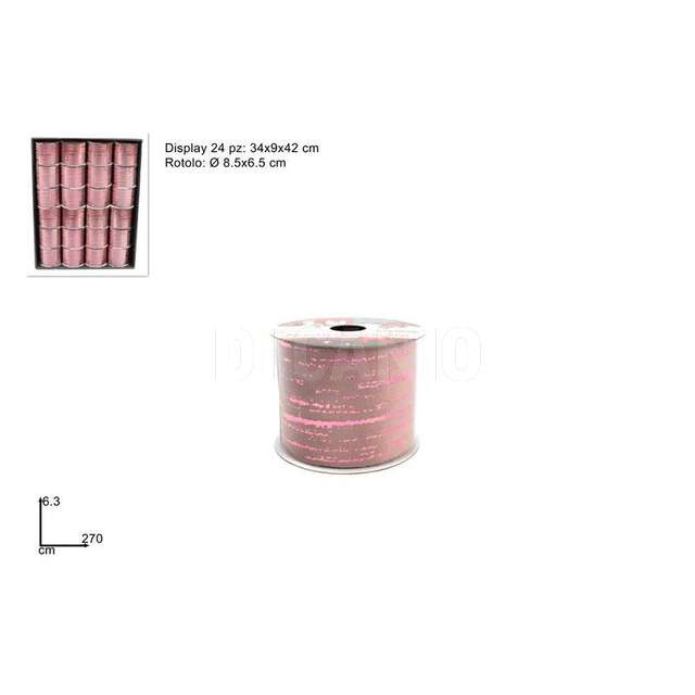 Nastro 6 3x270cm velluto righe rosa hj2021-686-6.3 - Principale
