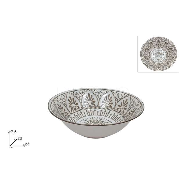 Coppa insalatiera dm,23 cm, porcellanadec,fiore tortra - Principale