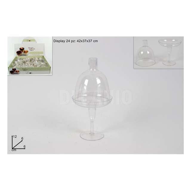 Alzatina plastica alta trasparente mignon cm.12x6x6 - Principale