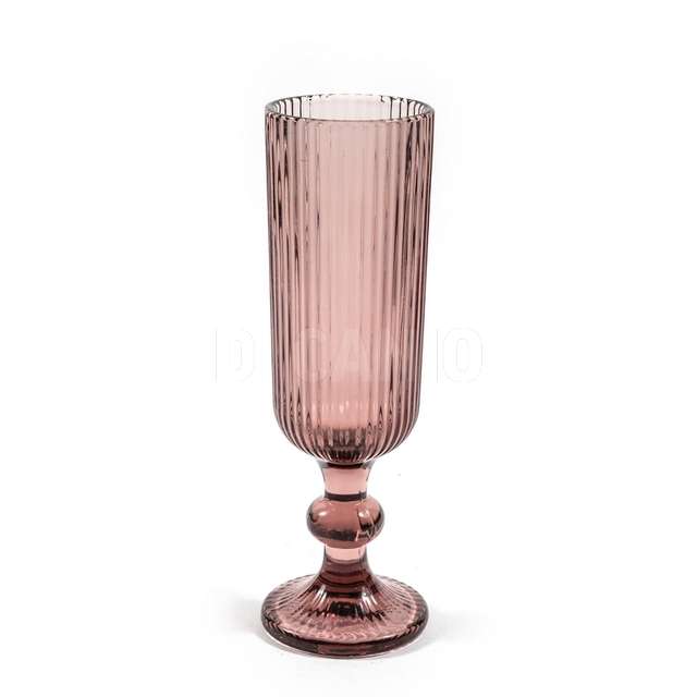Bicchiere flut in vetro 150 ml coloratorosa cipria - Principale