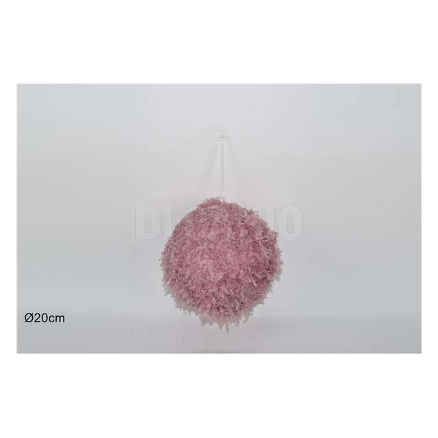 Palla con piume 20cm rosa - Principale