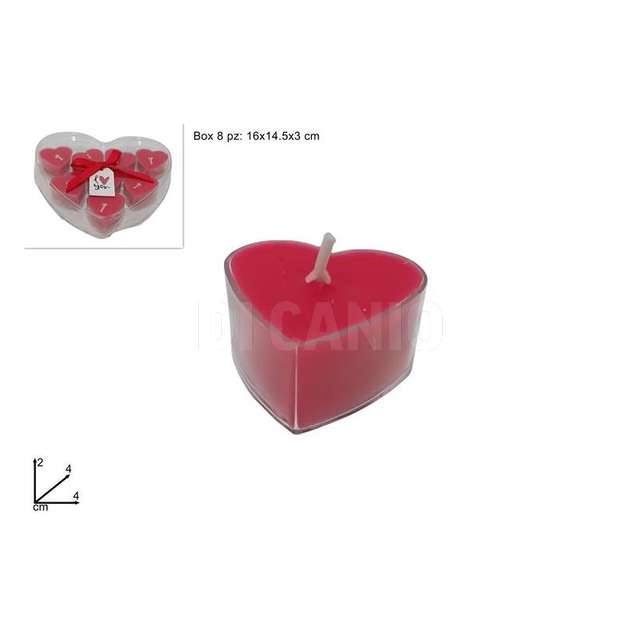 Candela cuore profumata set 8 pz - Principale