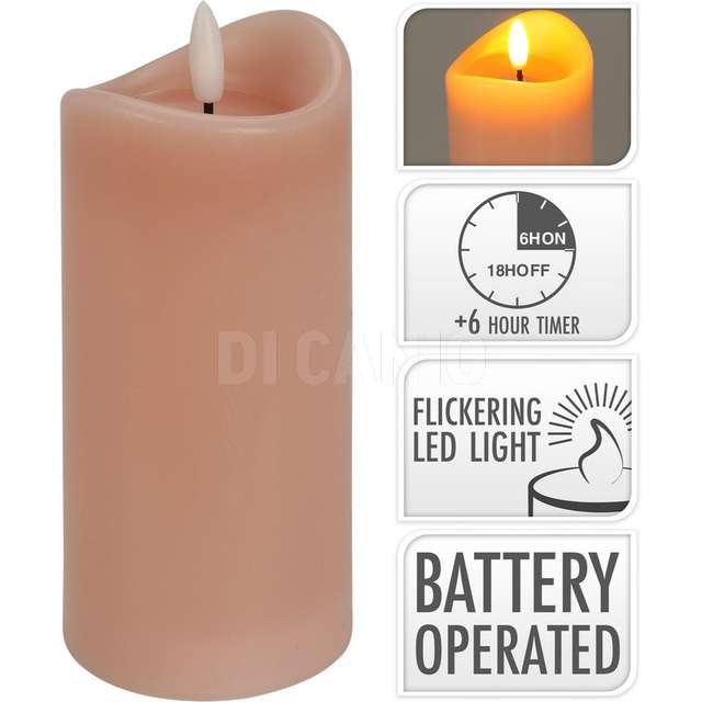 Candela rosa led 7x15cm - Principale