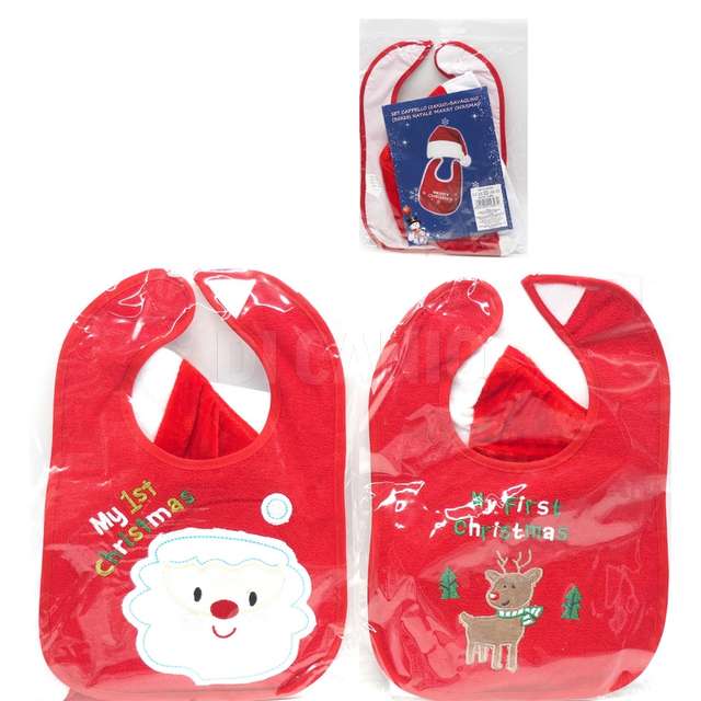 Set cappello b.natale (28x20)+bavaglino (35x23) - Principale
