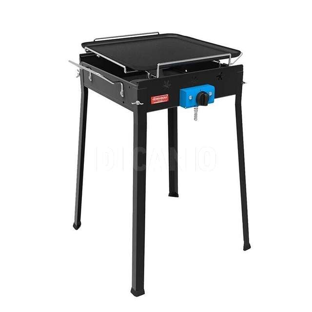 Barbecue gas mono con piastra in acciaiosmaltao 50x49x70 griglia 37x37 - Principale