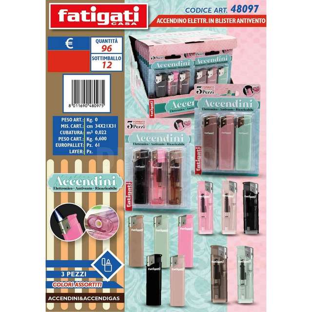 Accendino elettr.3pz in blister ant - Principale