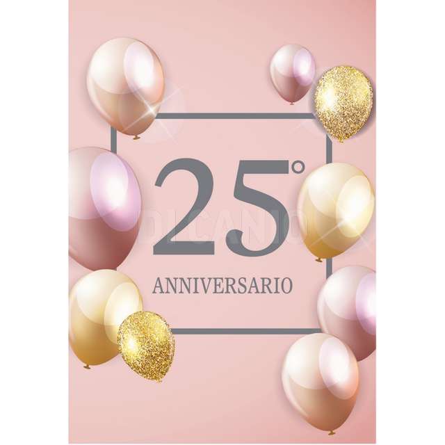 Bigliettino augurale laminato 25 anniversario - Principale