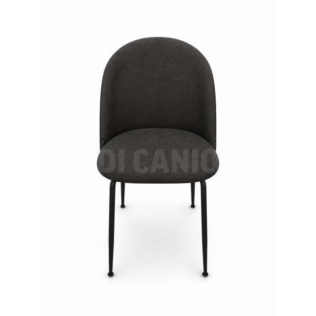 Sedia tessuto lino antracite struttura nero cm.50x57x47/49.5h - Principale