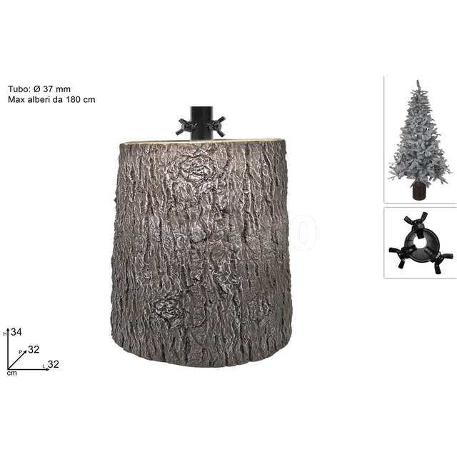 Tronco per albero in vetroresina dia 32 cm. h34 cm. marrone - Principale