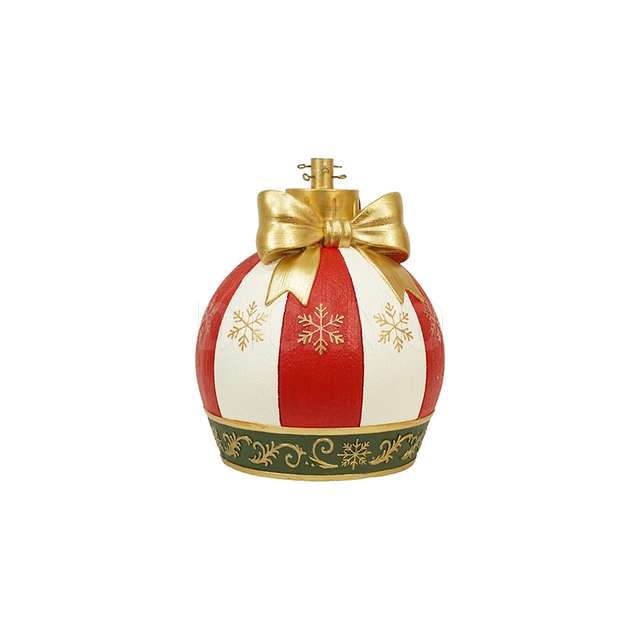 B/alb.sfera c/fiocco 60x60x70cm bia/rosso/oro - Principale