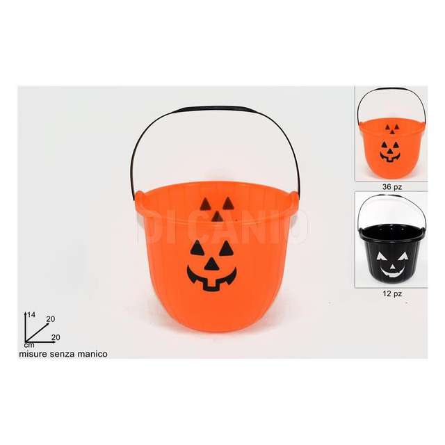 Secchiello zucca plastica 20cm2 col. d.e. - Principale