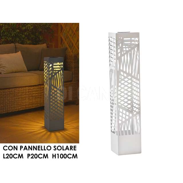 Lampada solare 20x20xh100cm bianco - Principale