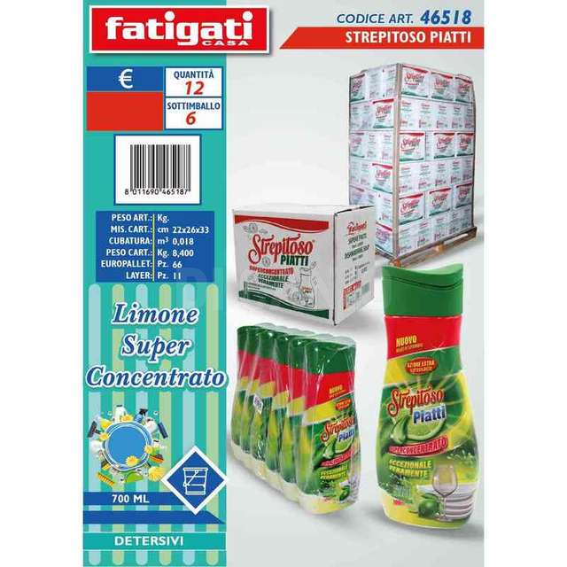 Strepitoso piatti 700 ml limone super concentrato - Principale