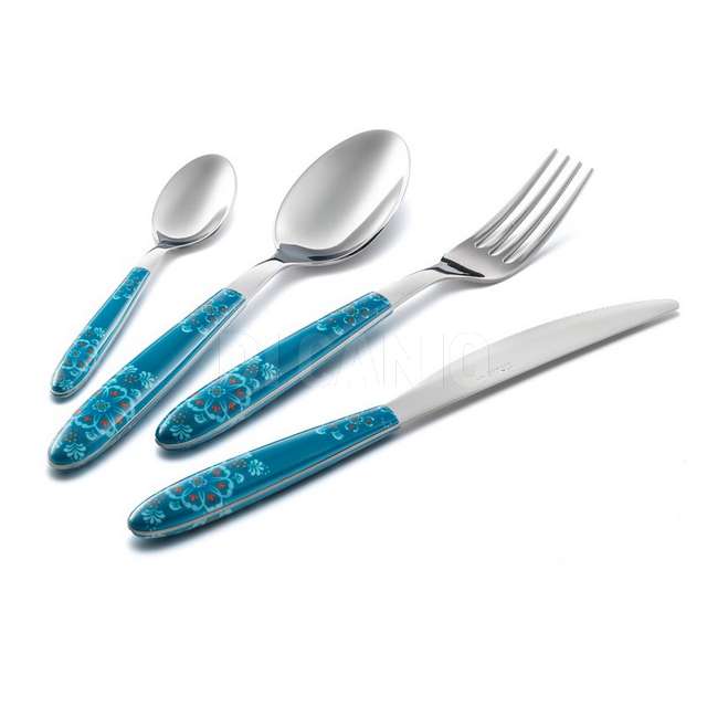 Posate inoc 18/c manico abs avero trinacria verde 31 eme set 24 pz - Principale