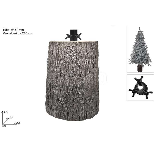 Tronco per albero in vetroresina dia 33 cm. h45 cm. marrone - Principale