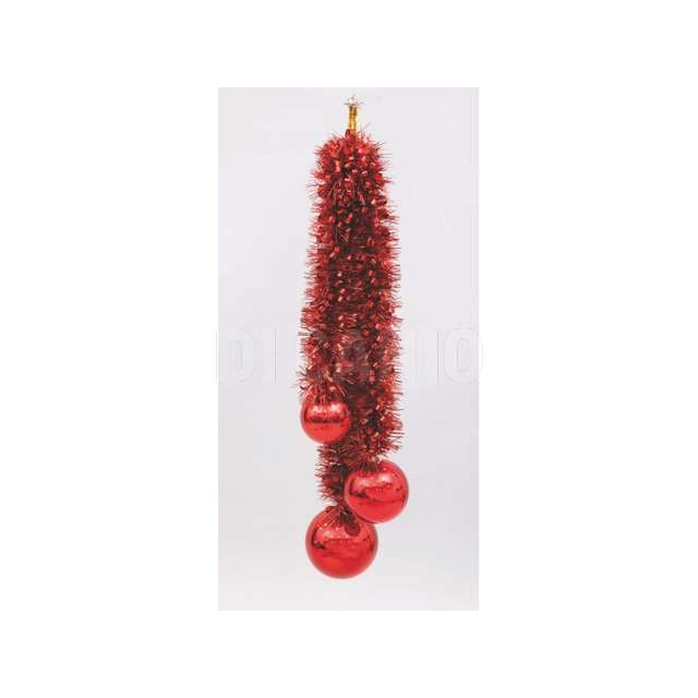 Pendente filo c/3 sfere rosso met cm.80 - Principale