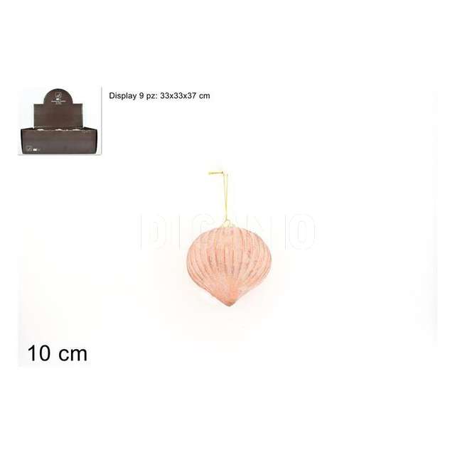Palla goccia vetro 10cm rosa antico con eff ghiacc ks21-due-56 drop-oldpi - Principale