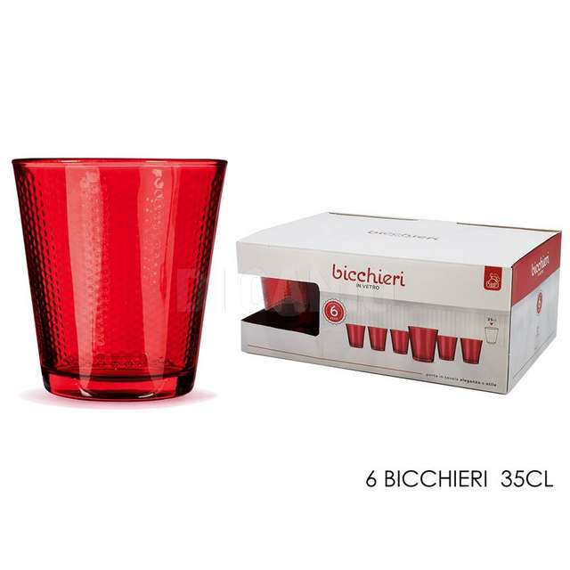 Set 6 bicchieri rossi 35cl - Principale