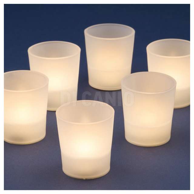 Set 6 tea light bicchiere con led fiamma a batteria lotti 36307 - Principale