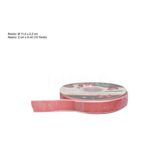 Nastro in velluto 2 cm. x 9mt (10y) rosantico - Principale