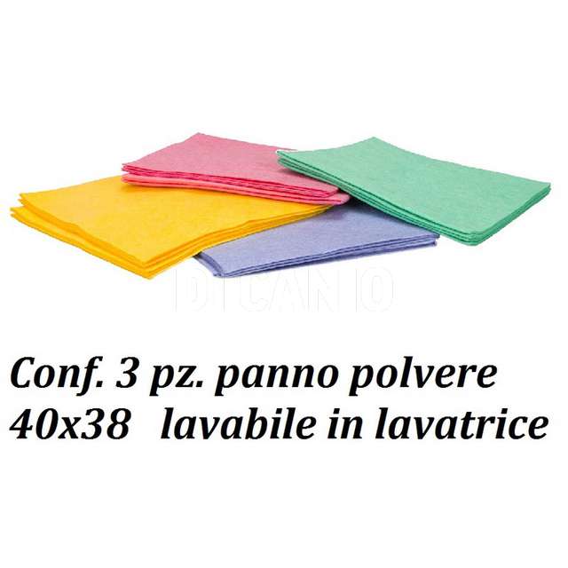 Panno polvere 3 pezzi 40x38 col.ass. smp. - Principale