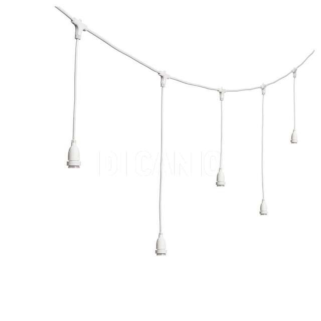 8 portalampada e27 cavo bianco prolungabile 5mtx45/70 senza cavo alimentazione - Principale