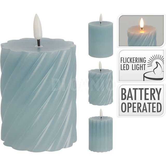 Candela led 7x9cm 3ass blu - Principale