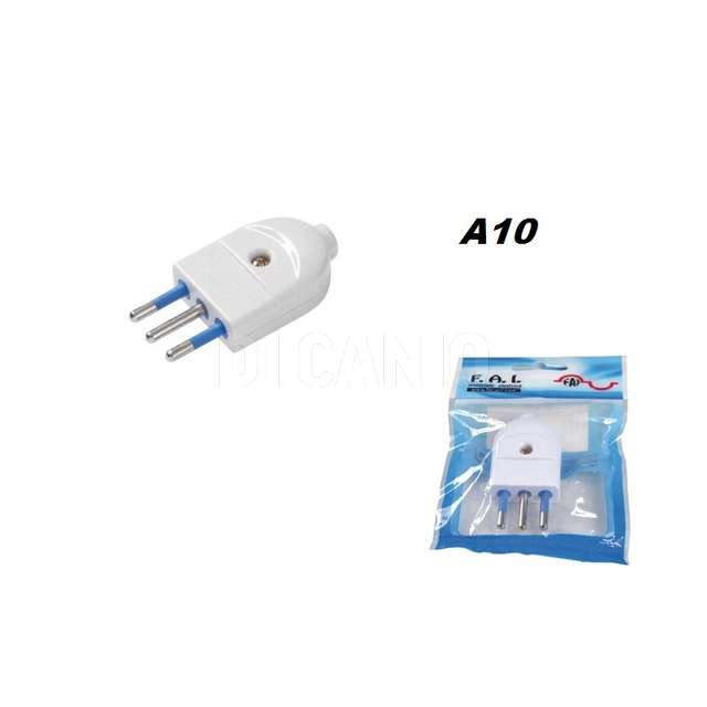 Spina 2p+t 10 a 250 v bianca flowpack fai - Principale