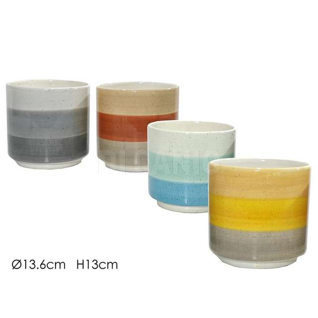 Cache-pot dm.13.6xh13cm righe 4 assortiti - Principale