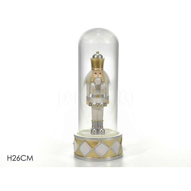 Cupola con soldatino 26cm bianco con oro - Principale
