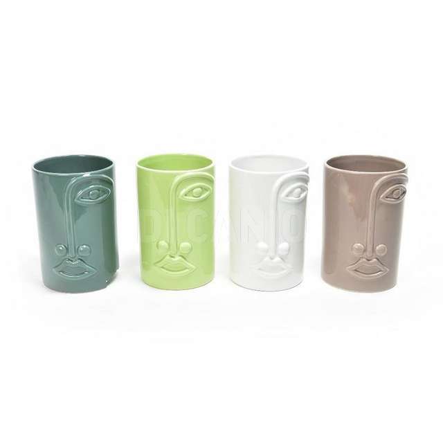 Vaso fiori in ceramica cm.18x20.5 colori assortiti - Principale