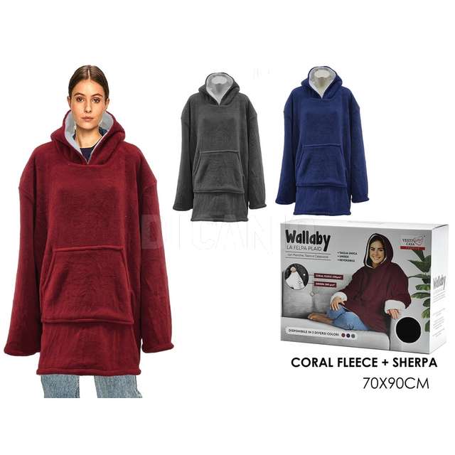 Felpa plaid con cappuccio wallaby - Principale